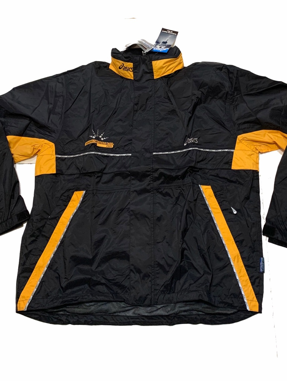 ASICS Black and Yellow marathon gel jacket